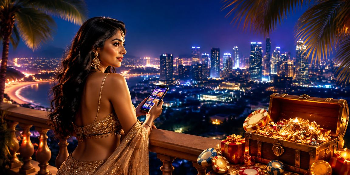 Indian lottery and promotions scene inspired by Bollywood imagery